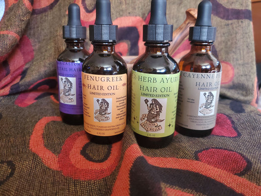Set of healthy hair oils