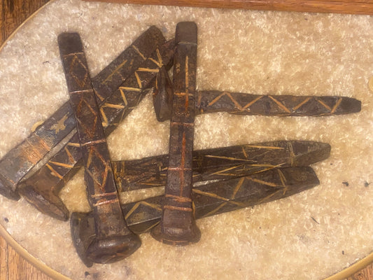 Hand carved & Blessed Railroad spikes